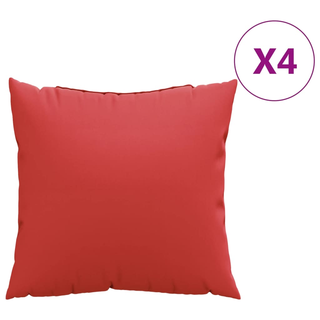 VidaXL coussins de canapé 4 pcs 50x50 cm tissu rouge