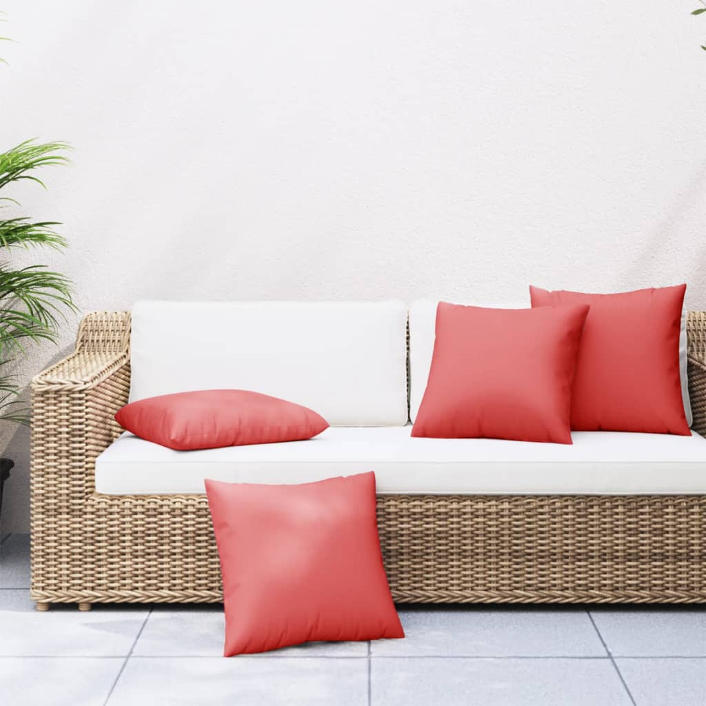 VidaXL coussins de canapé 4 pcs 50x50 cm tissu rouge