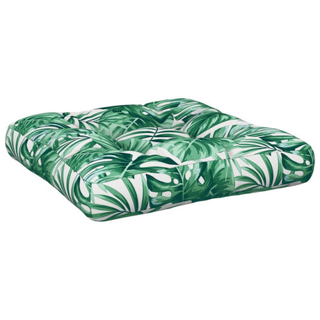 VidaXL coussin palette motif feuille 50x50x12 cm tissu