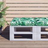 VidaXL coussin palette motif feuille 50x50x12 cm tissu