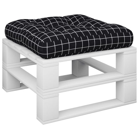 VidaXL coussin de palette motif losange 50x50x12 cm tissu noir