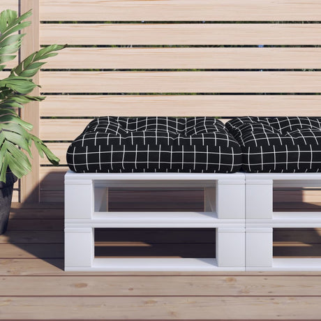 VidaXL coussin de palette motif losange 50x50x12 cm tissu noir