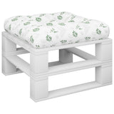 VidaXL coussin palette motif feuille 50x50x12 cm tissu