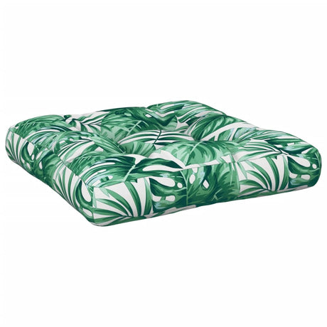 VidaXL coussin palette motif feuille 60x60x12 cm tissu