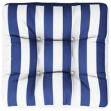 VidaXL coussin palette rayé 60x60x12 cm tissu bleu et blanc