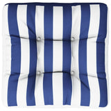 Vidaxl paletna blazina Striped 60x60x12 cm tkanina modra in bela