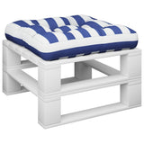VidaXL coussin palette rayé 60x60x12 cm tissu bleu et blanc