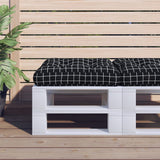 VidaXL coussin de palette motif losange 60x60x12 cm tissu noir