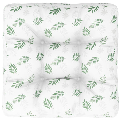 VidaXL coussin palette motif feuille 60x60x12 cm tissu
