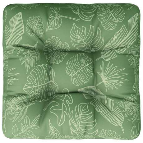 VidaXL coussin palette motif feuille 60x60x12 cm tissu