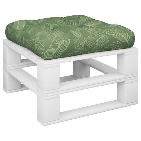 VidaXL coussin palette motif feuille 60x60x12 cm tissu