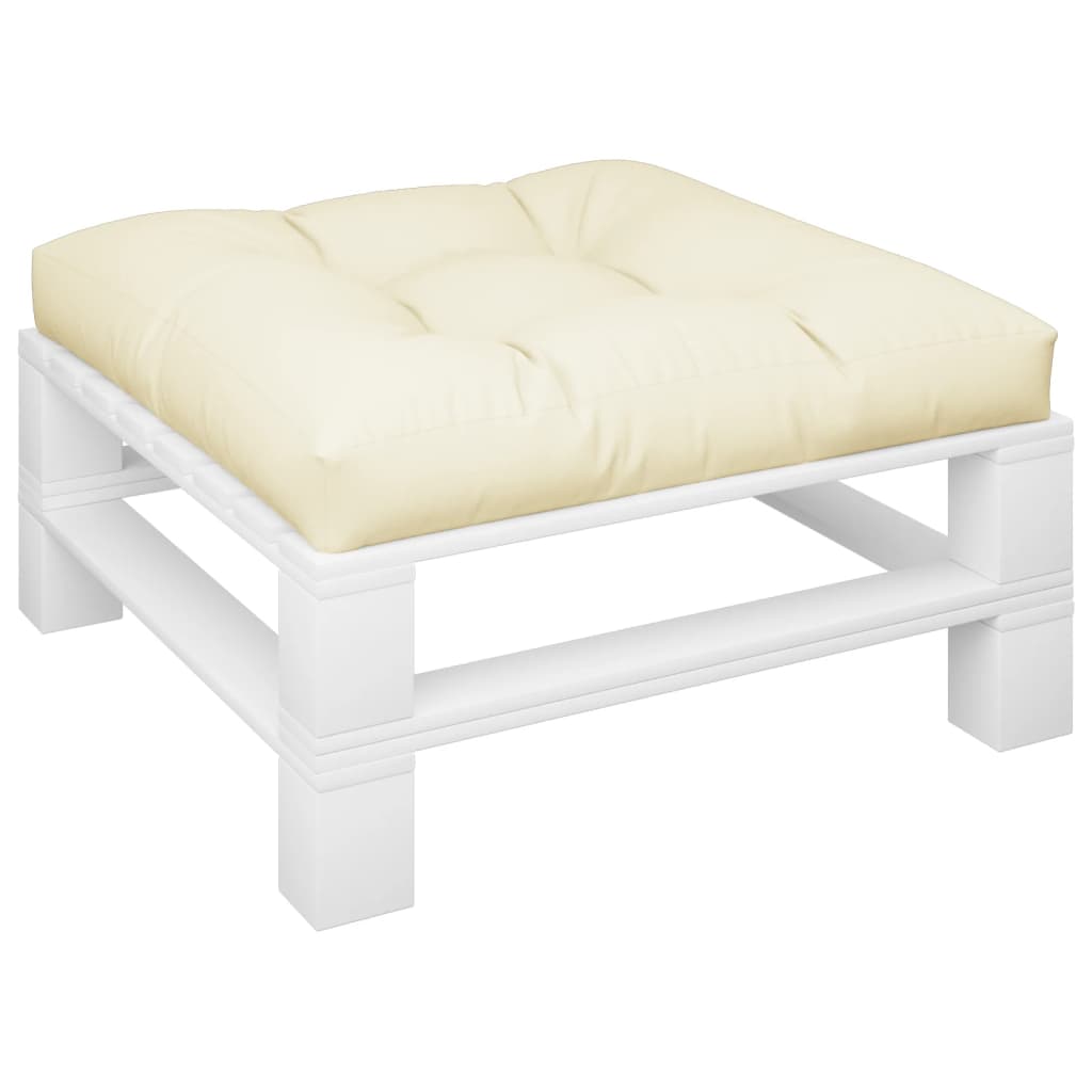 Vidaxl Pallet Pushion 70x70x12 cm stof crème -farvet