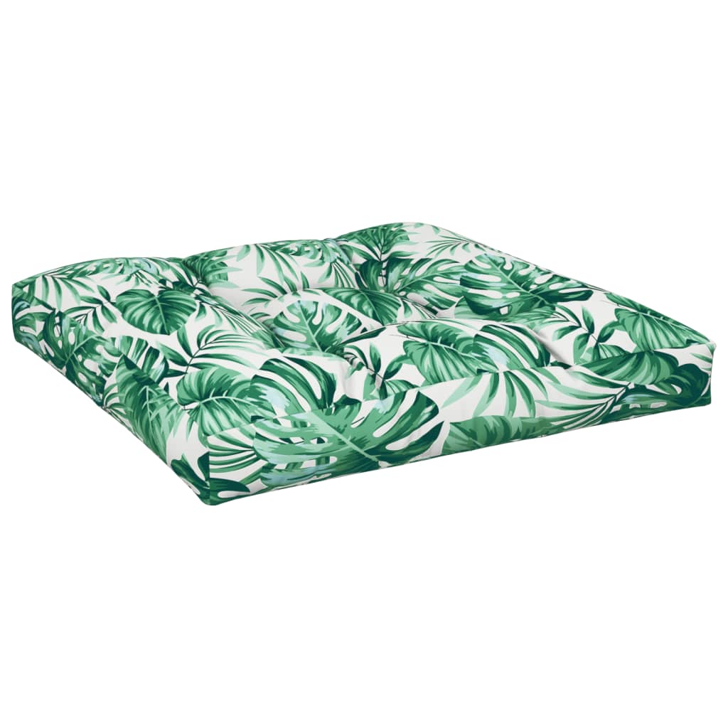 VidaXL Coussin de palette motif feuille 70x70x12 cm