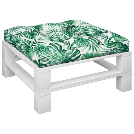 VidaXL Coussin de palette motif feuille 70x70x12 cm