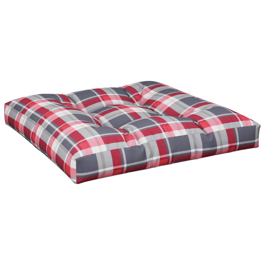 Vidaxx coussin de palette 70x70x12 cm tissu motif losange rouge