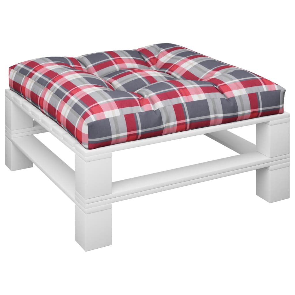 Vidaxx coussin de palette 70x70x12 cm tissu motif losange rouge