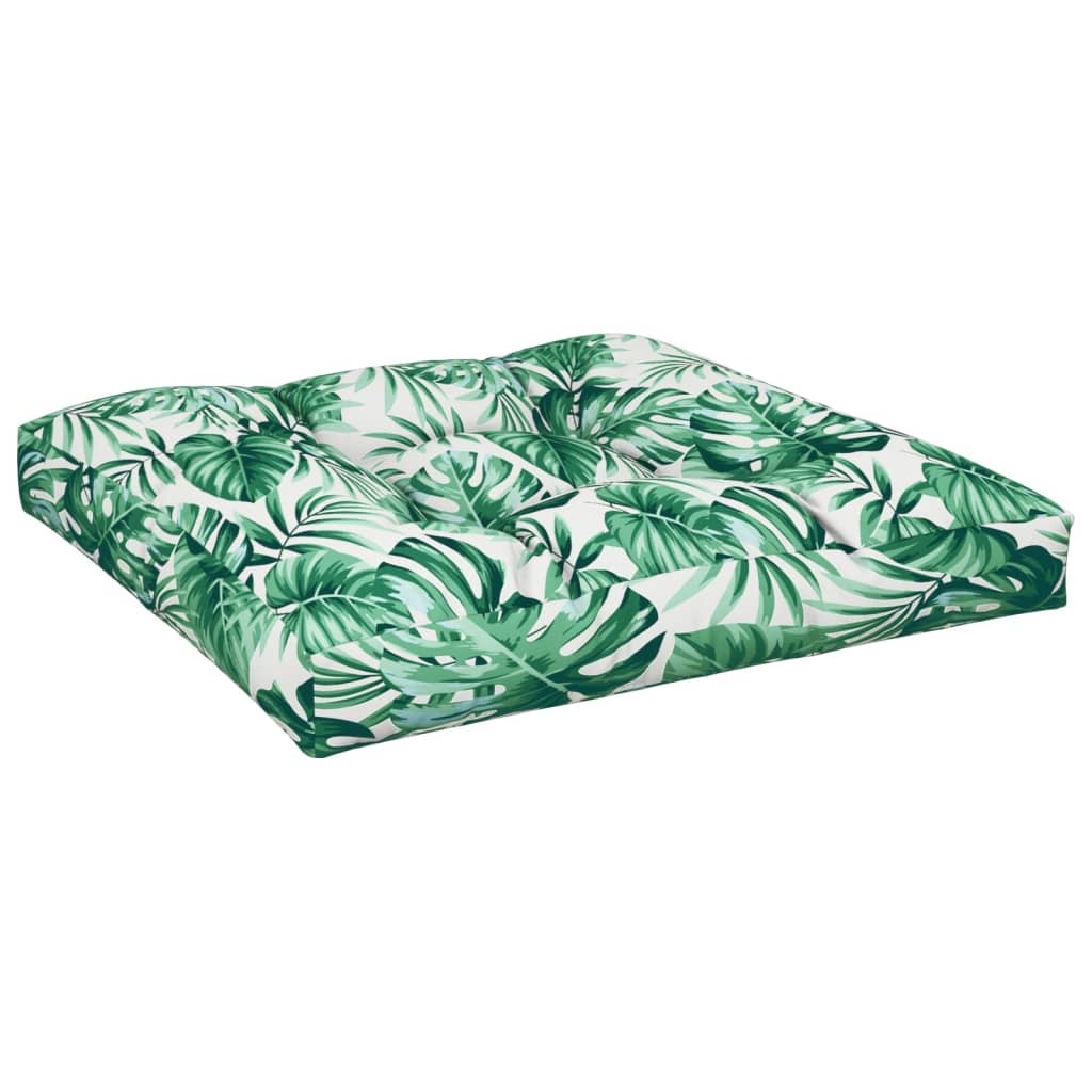 VidaXL coussin de palette motif feuille 80x80x12 cm tissu