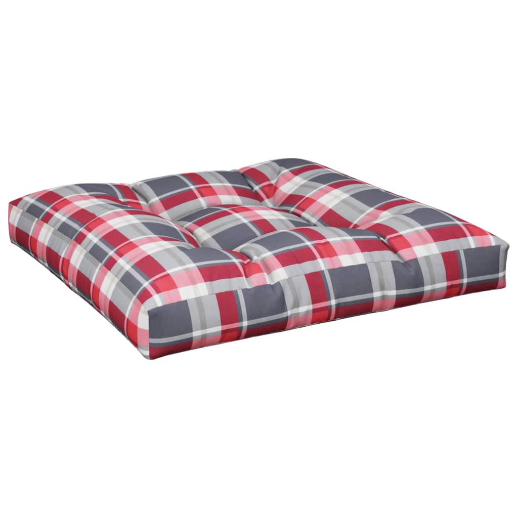 Coussin de palette vidaxl 80x80x12 cm Tissu diamant motif rouge