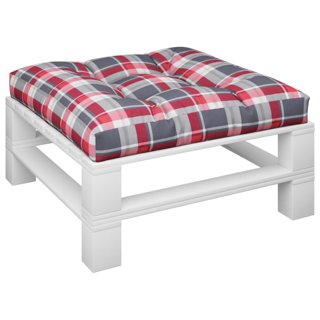 Vidaxx coussin de palette 80x80x12 cm tissu motif losange rouge