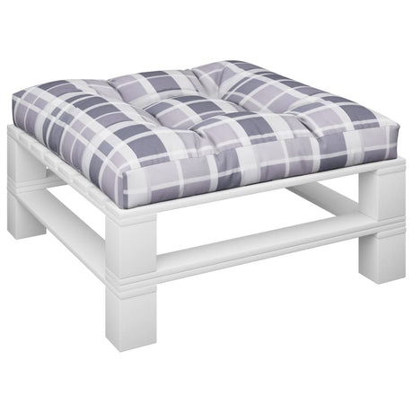 VidaXL coussin de palette 80x80x12 cm tissu motif losange gris
