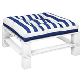 VidaXL Coussin palette rayé 80x80x12 cm tissu bleu et blanc