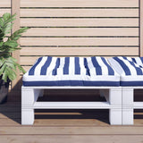VidaXL Coussin palette rayé 80x80x12 cm tissu bleu et blanc