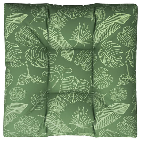 VidaXL coussin de palette motif feuille 80x80x12 cm tissu