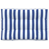 VidaXL coussin palette rayé 120x80x12 cm tissu bleu et blanc