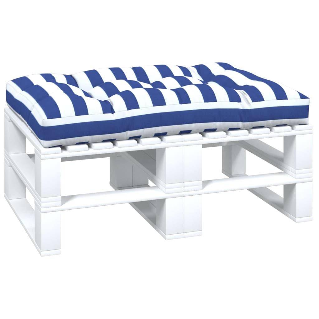 VidaXL coussin palette rayé 120x80x12 cm tissu bleu et blanc