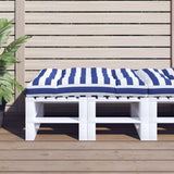 VidaXL coussin palette rayé 120x80x12 cm tissu bleu et blanc