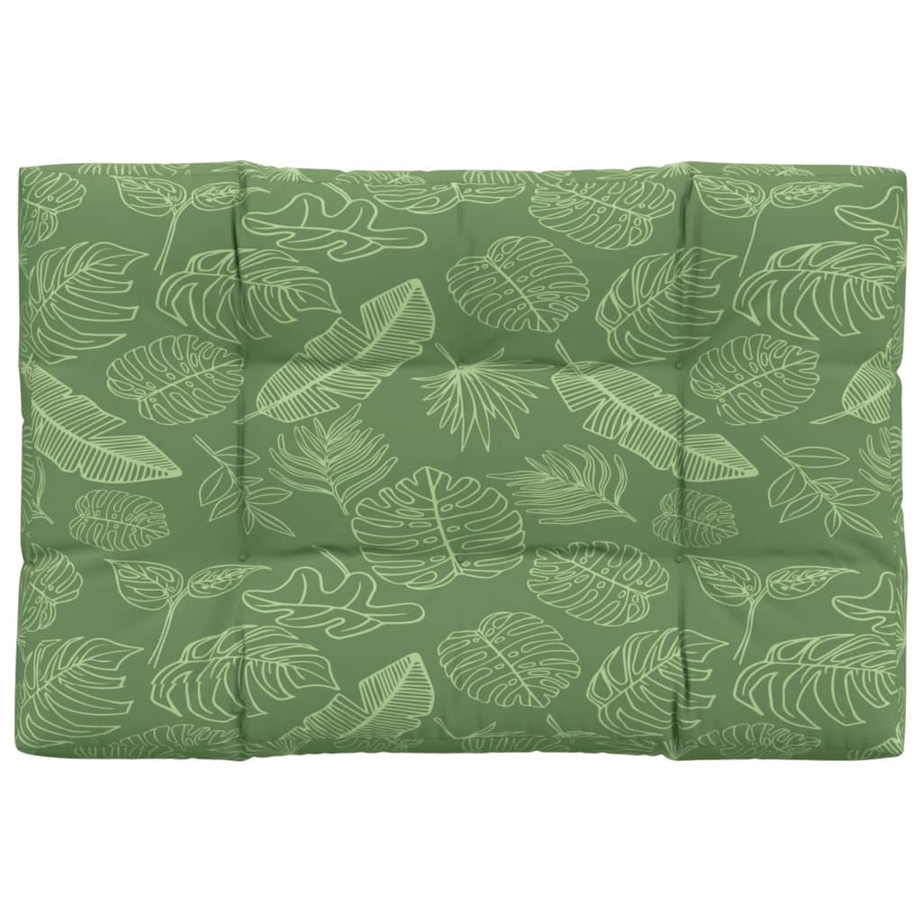 VidaXL coussin de palette motif feuille 120x80x12 cm tissu