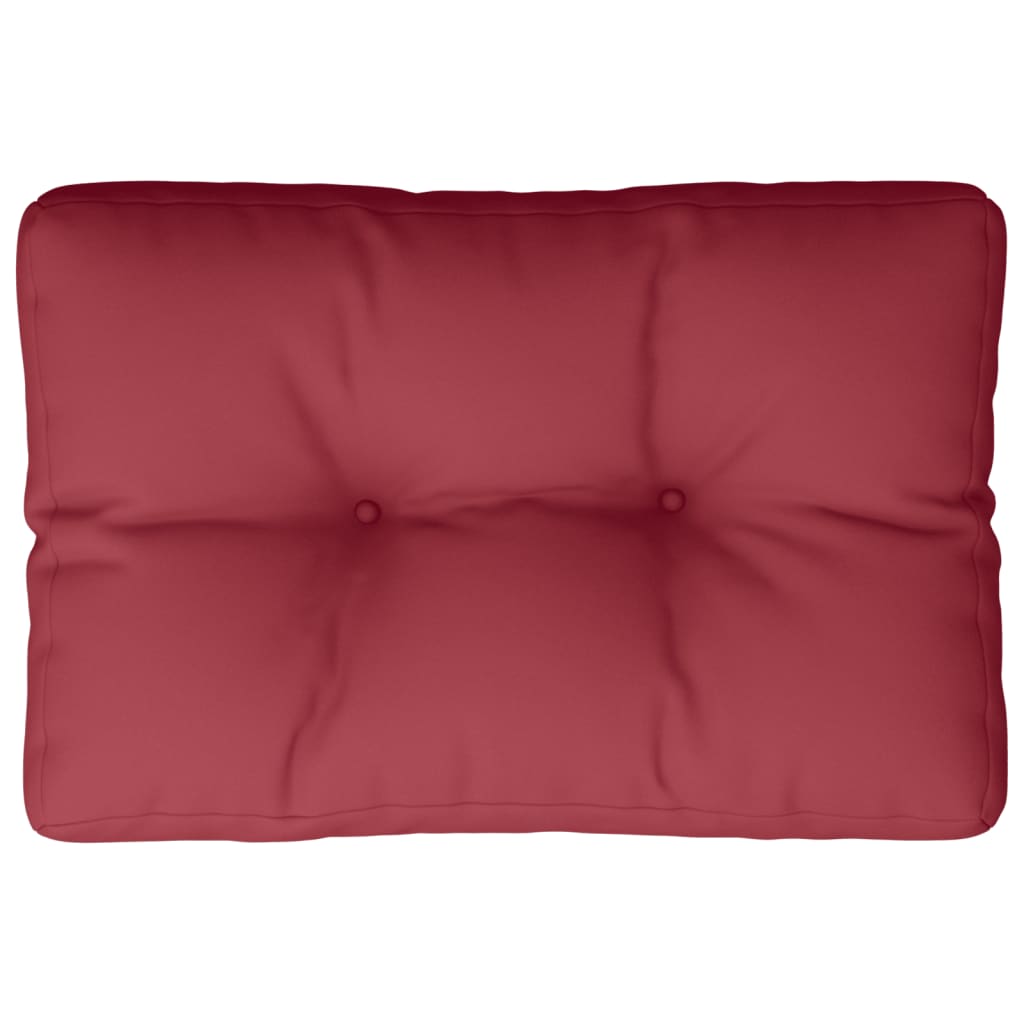 VidaXL coussin de palette 50x40x12 cm tissu rouge vin