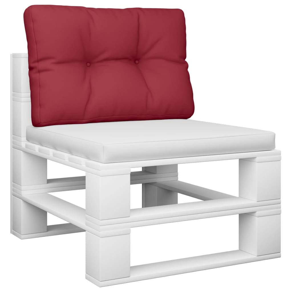 VidaXL coussin de palette 50x40x12 cm tissu rouge vin