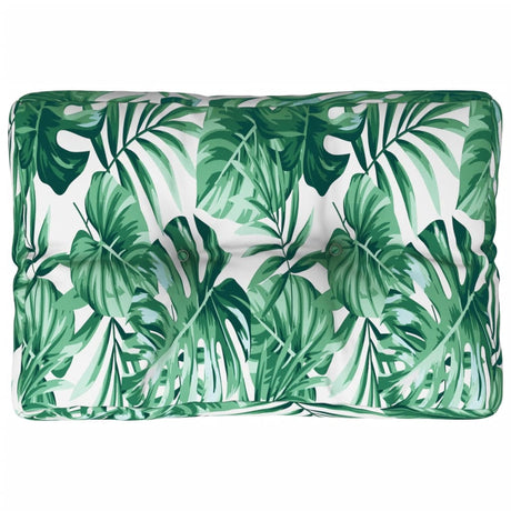 VidaXL coussin palette motif feuille 50x40x12 cm tissu