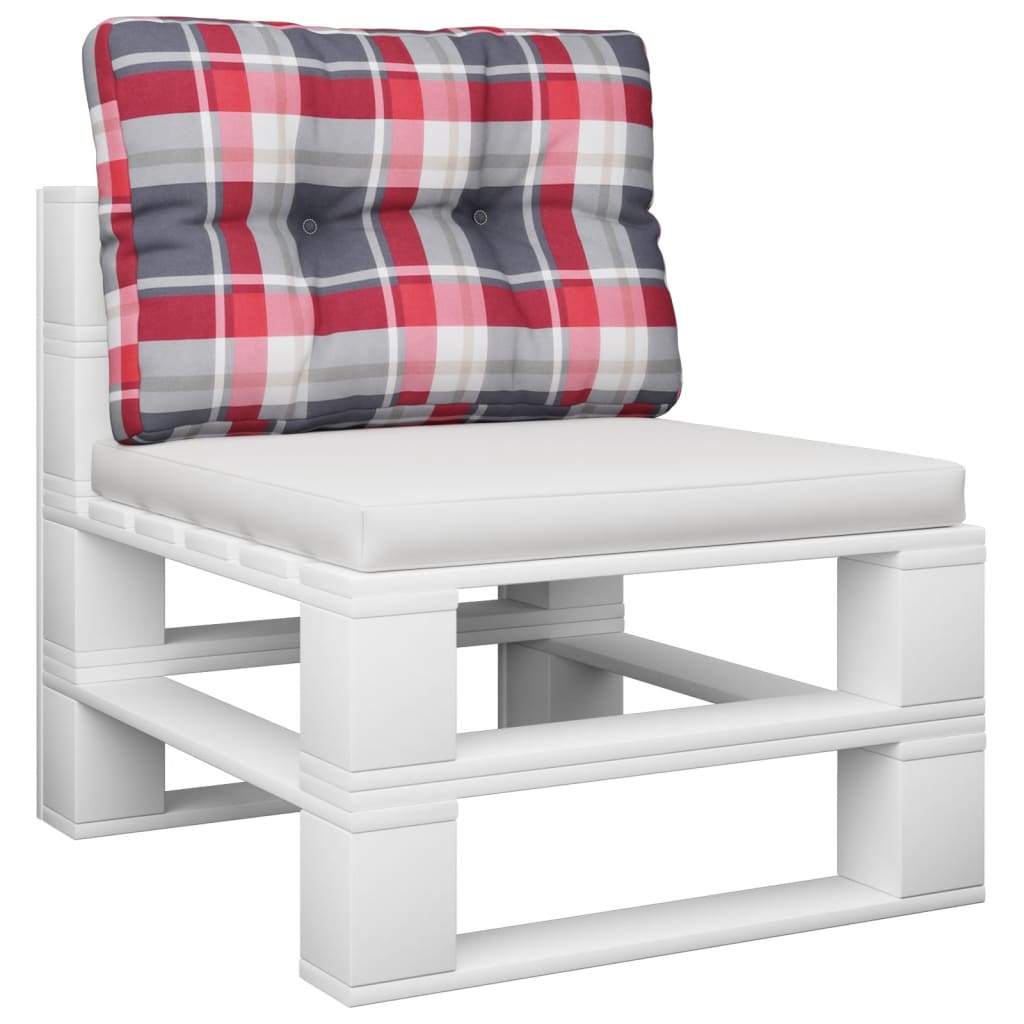 Vidaxx coussin de palette 50x40x12 cm tissu motif losange rouge