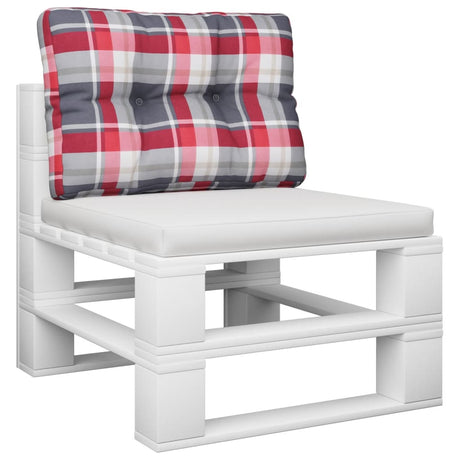 Vidaxx coussin de palette 50x40x12 cm tissu motif losange rouge