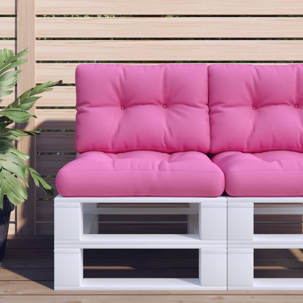 VidaXL coussin de palette 50x40x12 cm tissu rose