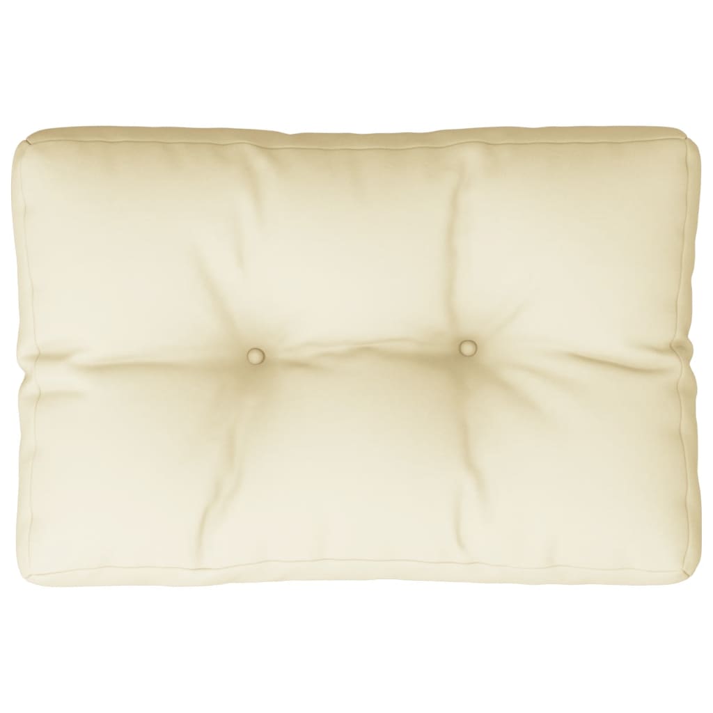 VidaXL coussin palette 60x40x12 cm tissu couleur crème