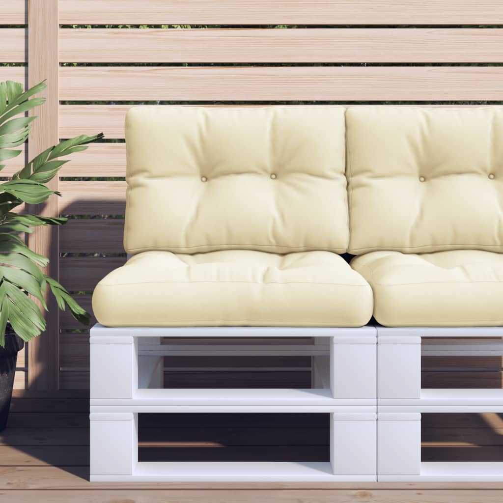 VidaXL coussin palette 60x40x12 cm tissu couleur crème