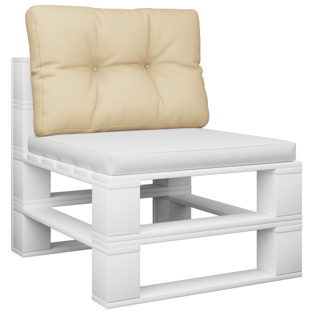 VidaXL coussin palette 60x40x12 cm tissu beige