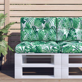 VidaXL coussin palette 60x40x12 cm tissu motif feuille