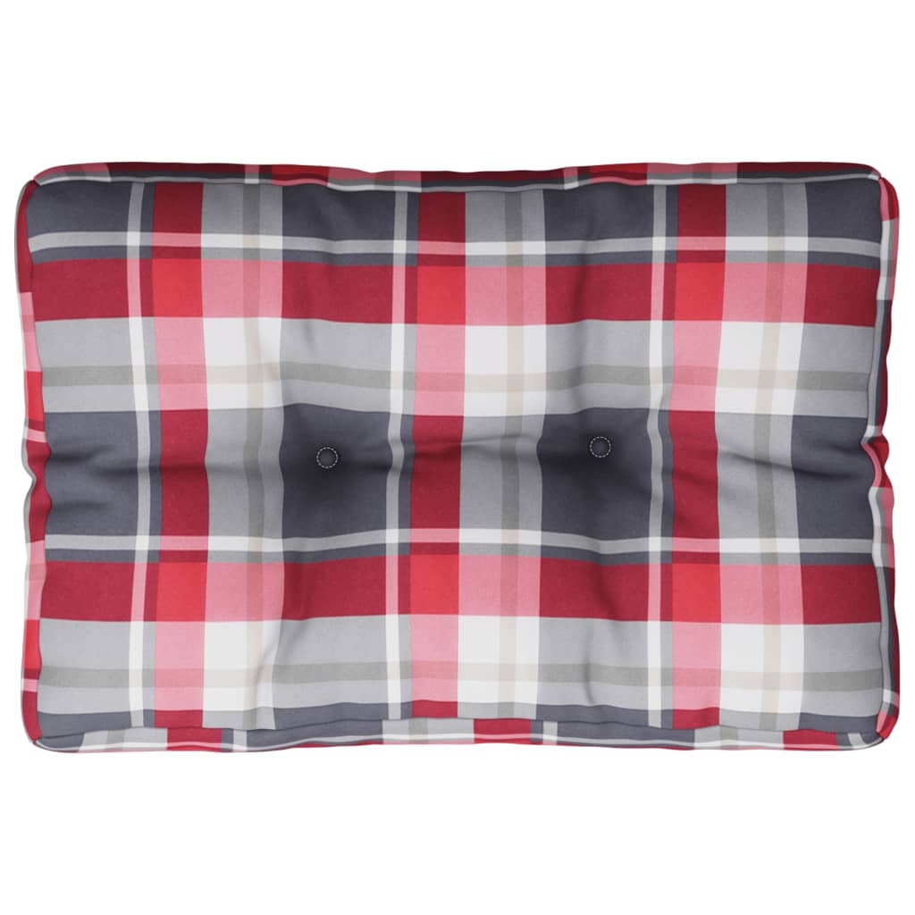 Vidaxx coussin de palette 60x40x12 cm tissu motif losange rouge