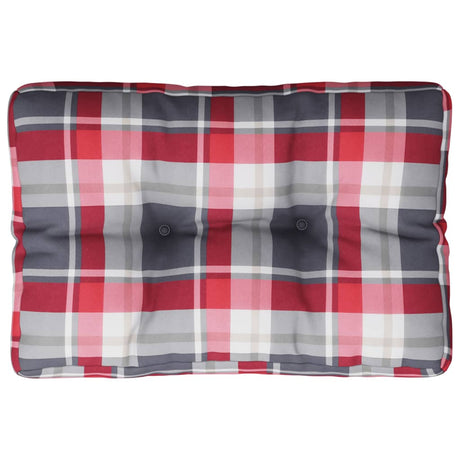 Vidaxx coussin de palette 60x40x12 cm tissu motif losange rouge