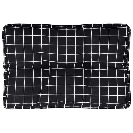 VidaXL coussin de palette motif losange 60x40x12 cm tissu noir