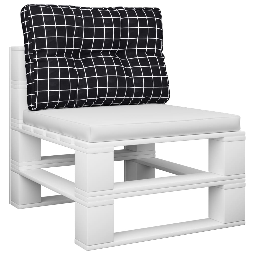 VidaXL coussin de palette motif losange 60x40x12 cm tissu noir