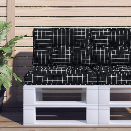VidaXL coussin de palette motif losange 60x40x12 cm tissu noir