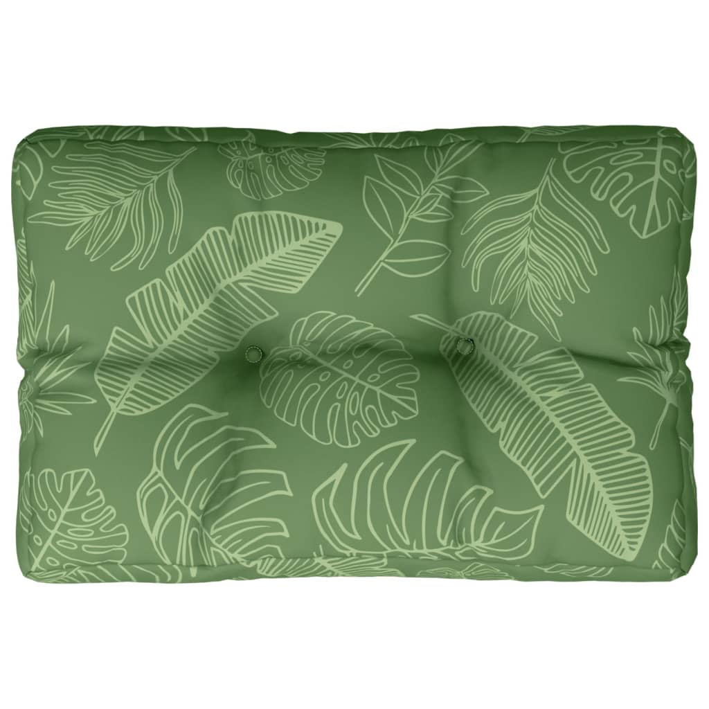 VidaXL Coussin de palette 60x40x12 cm tissu motif feuille