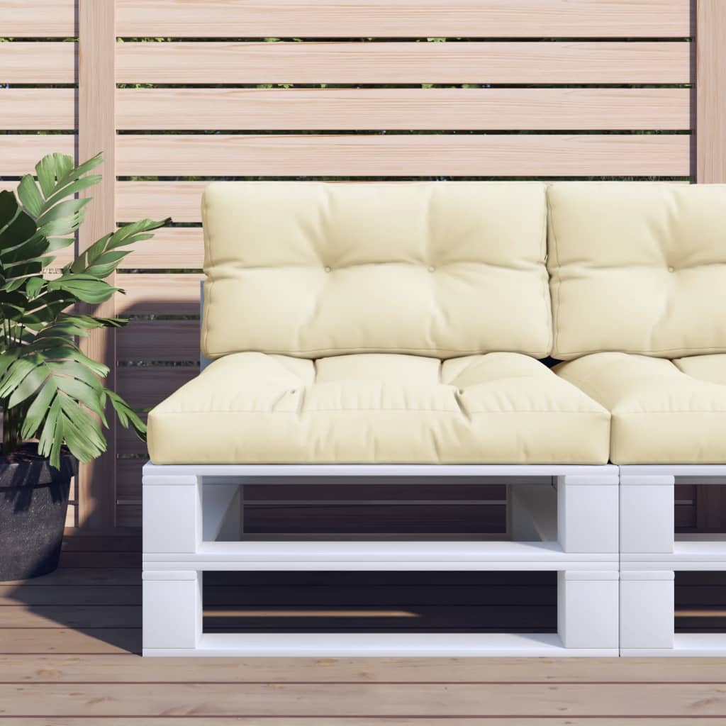 VidaXL coussin palette 70x40x12 cm tissu couleur crème