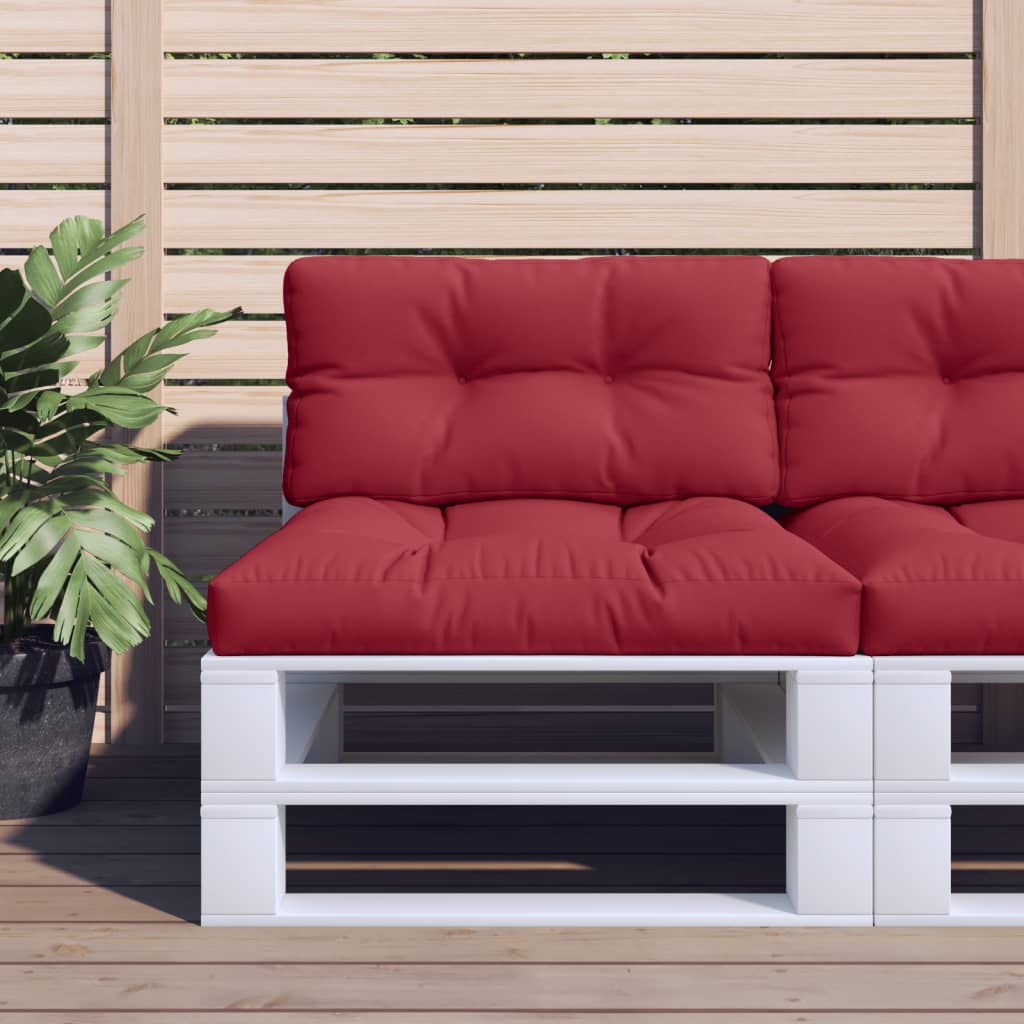 VidaXL coussin de palette 70x40x12 cm tissu rouge vin