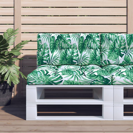 VidaXL coussin palette motif feuille 70x40x12 cm tissu